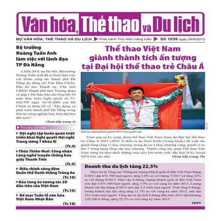 Toàn cảnh văn hóa, thể thao và du lịch – Số 1039 –vanhien.vn