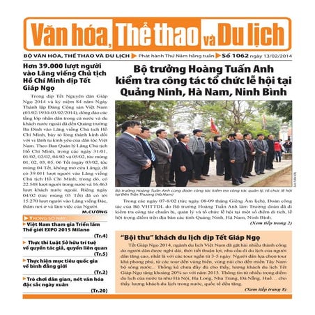 Toàn cảnh văn hóa, thể thao và du lịch – Số 1062 –vanhien.vn