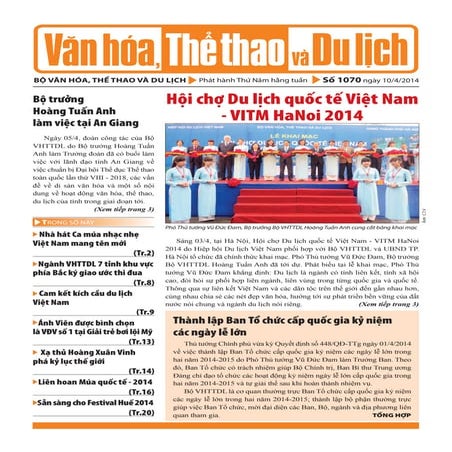 Toàn cảnh văn hóa, thể thao và du lịch – Số 1070 - vanhien.vn