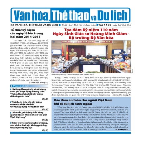 Toàn cảnh văn hóa, thể thao và du lịch - Số 1100 - vanhien.vn
