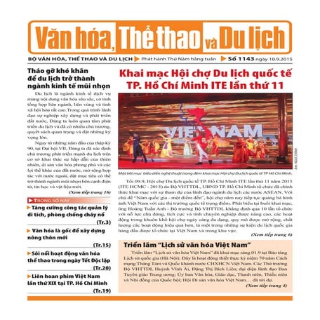 Toàn cảnh văn hóa, thể thao và du lịch - Số 1143 - vanhien.vn