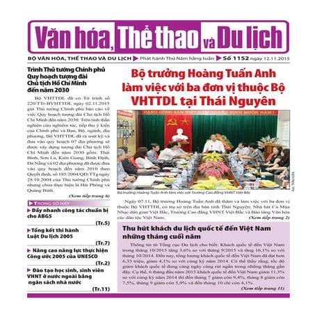 Toàn cảnh văn hóa, thể thao và du lịch - Số 1152 - vanhien.vn