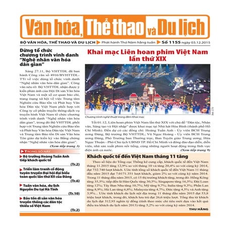 Toàn cảnh văn hóa, thể thao và du lịch - Số 1155 - vanhien.vn