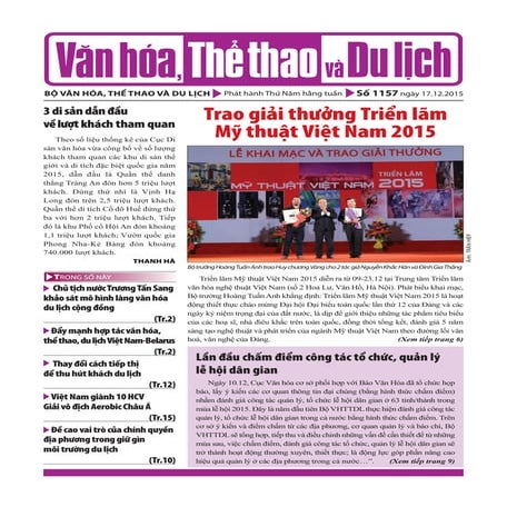 Toàn cảnh văn hóa, thể thao và du lịch - Số 1157 - vanhien.vn