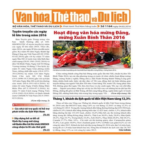 Toàn cảnh văn hóa, thể thao, du lịch - Số 1164 - vanhien.vn