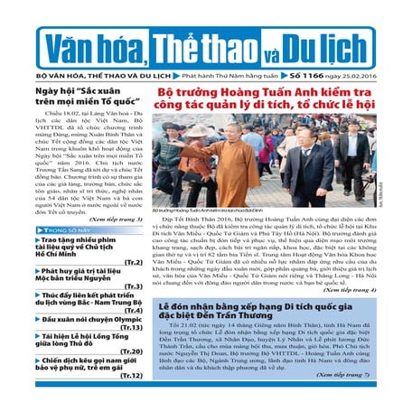 Toàn cảnh văn hóa, thể thao, du lịch số 1166 - vanhien.vn