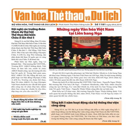 Toàn cảnh văn hóa, thể thao, du lịch - Số 1181 - vanhien.vn
