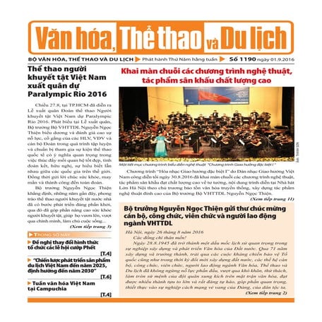 Toàn cảnh văn hóa, thể thao, du lịch - Số 1190 - vanhien.vn