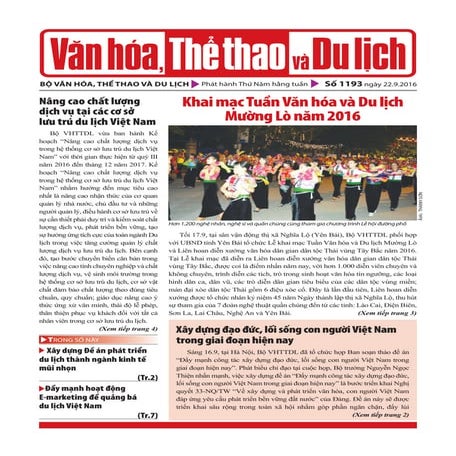 Toàn cảnh văn hóa, thể thao, du lịch - Số 1193 - vanhien.vn