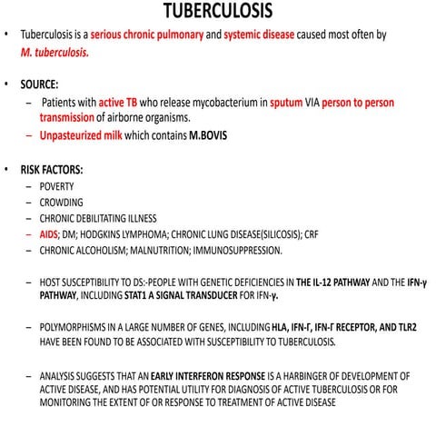 Pathophysiology of tuberculosis | PPTX
