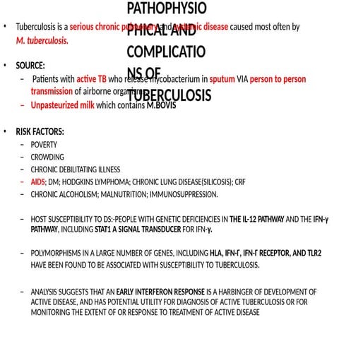 Pathophysiology of tuberculosis | PPTX