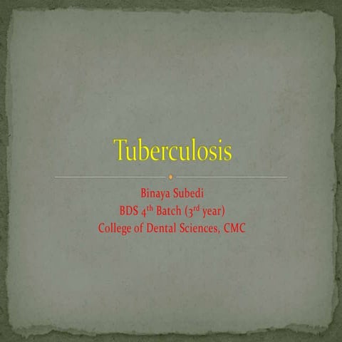 Tuberculosis- Oral Pathology