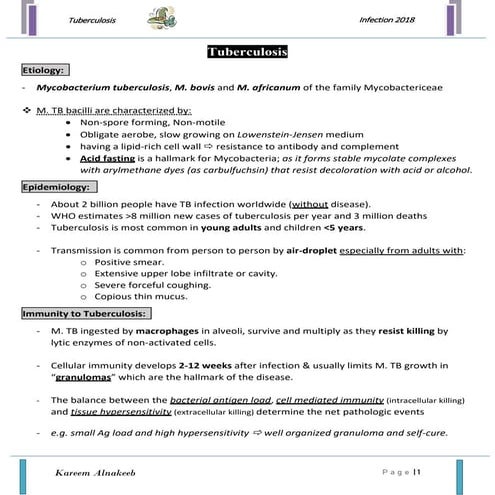 Tuberculosis in Children: Diagnosis & Treatment (2018)