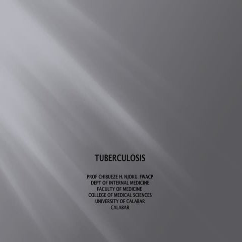 Pathophysiology and clinical management of tuberculosis | PPTX