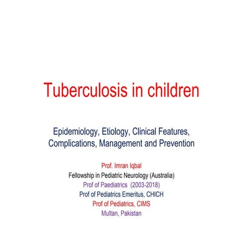 Tuberculosis in children 2021
