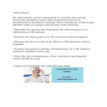 TuberculosisM. tuberculosis can be transmitted in virtually any | DOCX