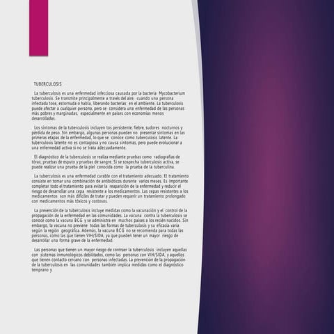 La tuberculosis (TB).pptx (ENFERMEDAD) | PPTX