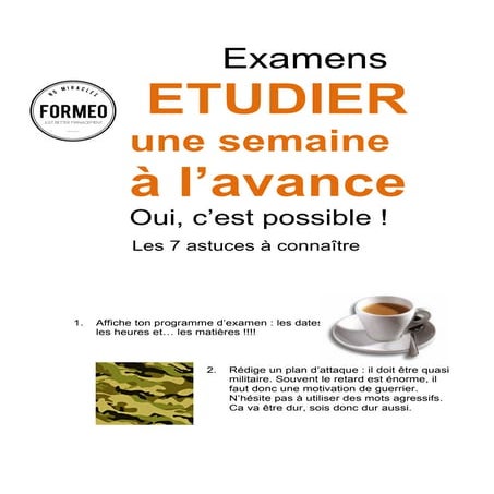 Etudier une semaine à l’avance