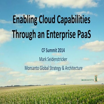 Enabling Cloud Capabilities Through an Enterprise PaaS (Cloud Foundry Summit ...