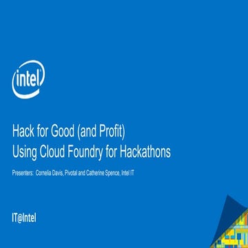 Hack for Good and Profit (Cloud Foundry Summit 2014)