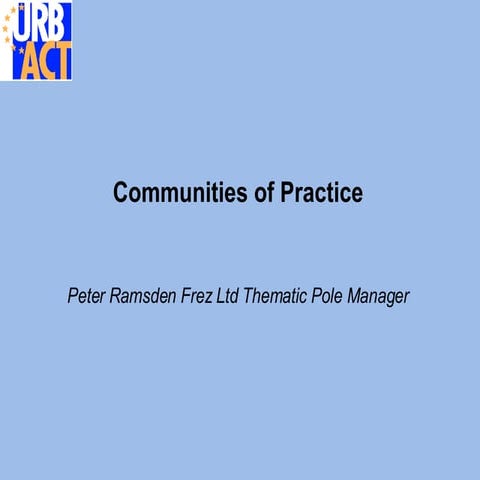 URBACT Communities of Practice