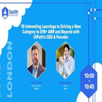 10 Interesting Learnings to Driving a New Category to $1B+ ARR and ...