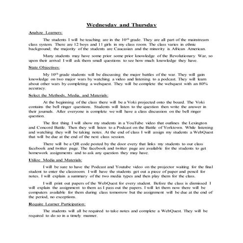 Tuesday and wednesday