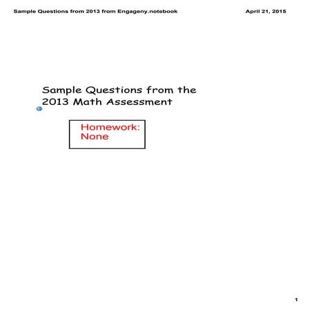 Tuesday before assessment