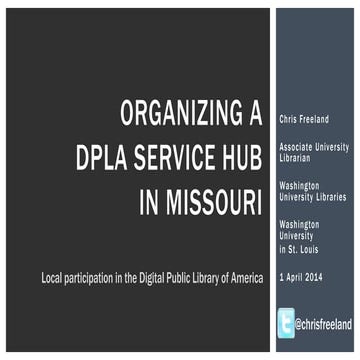Organizing a DPLA Service Hub in Missouri