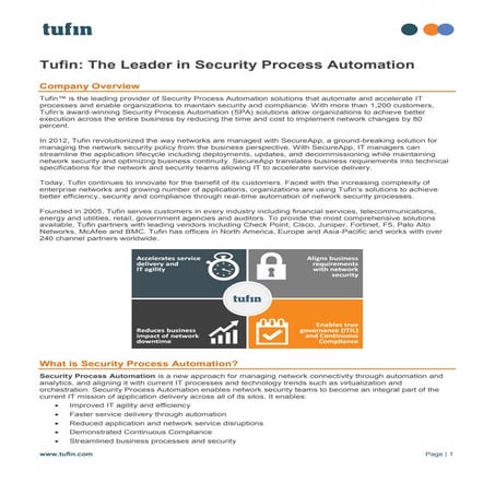 Tufin overview brochure 2013