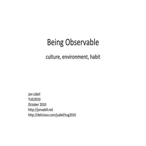 Being Observable, Jon Udell