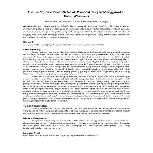 Tugas 1 analisis paket network protocol dengan menggunakan tools wireshark
