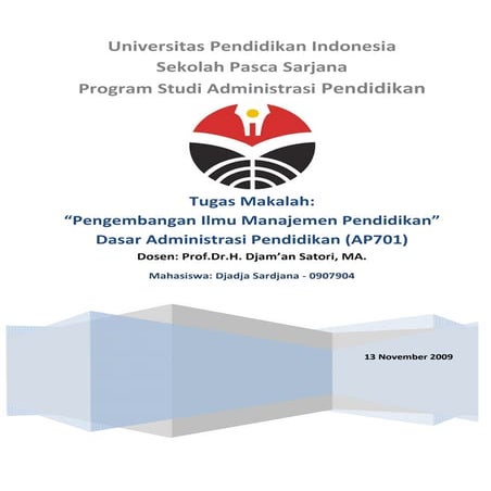 Pengembangan Ilmu Manajemen Pendidikan