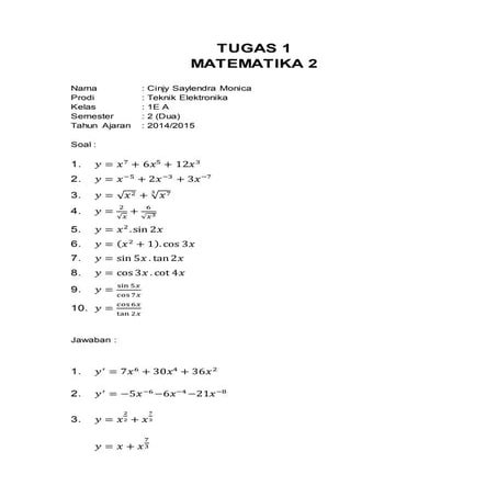 Tugas 1 Matematika 2