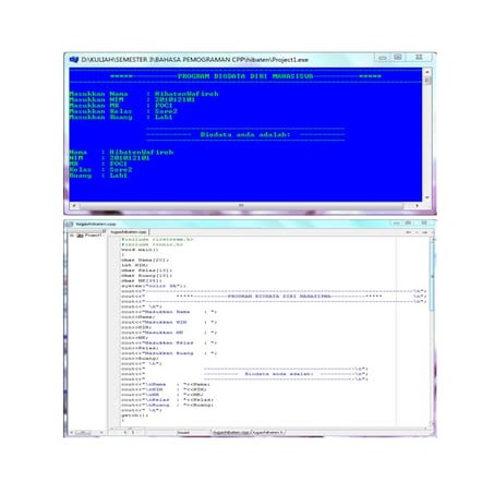 c++ program data diri mahasiswa