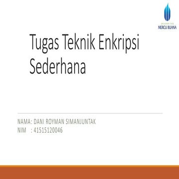 Teknik Enkripsi Sederhana - Kriptografi