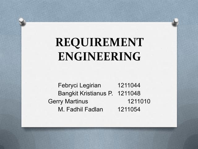 Requirement Engineering