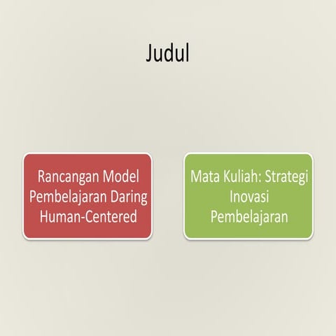 Rancangan Model Pembelajaran Daring Human-Centered untuk Strategi ...