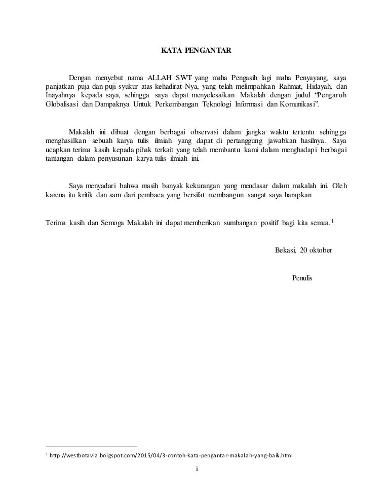 3 Contoh Kata Pengantar Makalah Yang Baik - Barisan Contoh