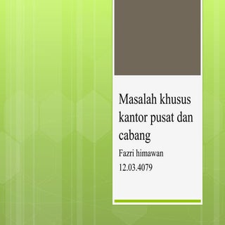 Masalah kantor pusat dan cabang