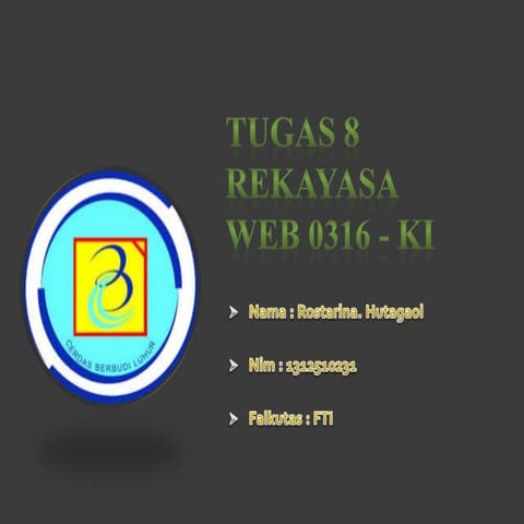 Tugas 8 rekayasa web 1312510231 rostarina