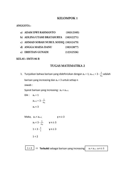 Tugas akhir matematika kelompok 1