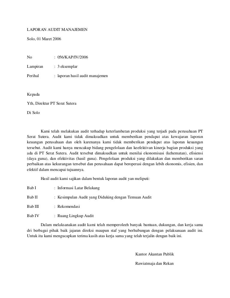Doc Laporan Hasil Audit Manajemen Pt Indojewel Reza Siregar Academia Edu