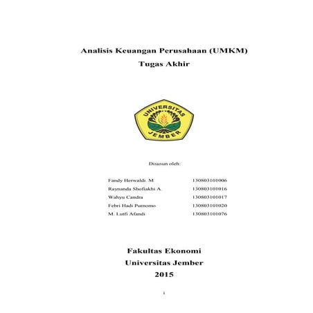 Analisis Keuangan UMKM | DOC