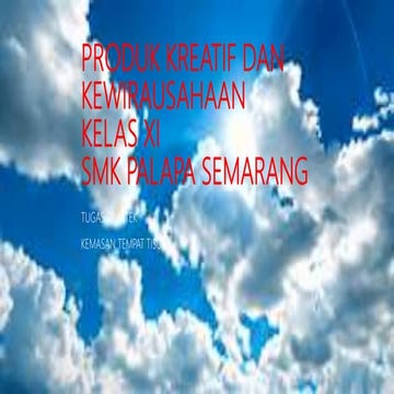 materi mata pelajaran produk kreatif dan kewirausahaan | PPTX