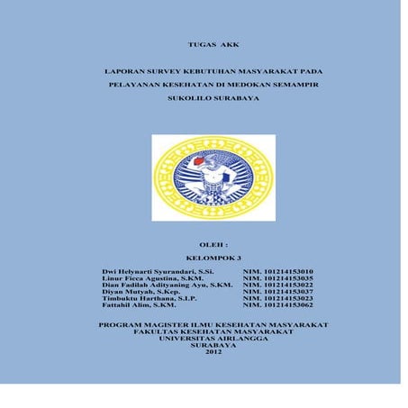 LAPORAN SURVEY KEBUTUHAN MASYARAKAT 