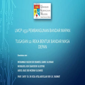 Wawasan 2050 bandar mapan bangi kajang | PPTX