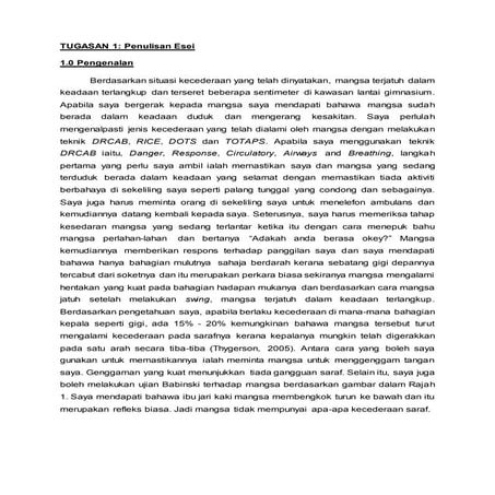 Pertolongan Cemas yang diberikan kepada atlet gimnas yang cedera