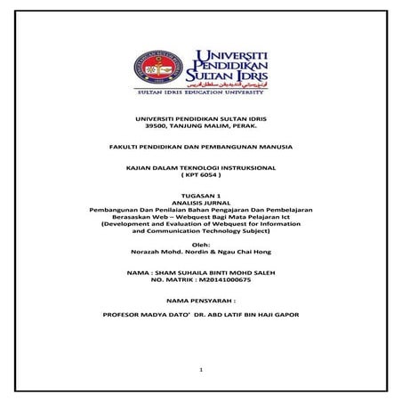 Tugasan 1 KPT 6054 Instruksional