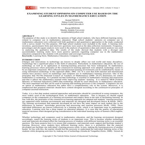 A Survey on Various Learning Styles Used in E-Learning System | PDF